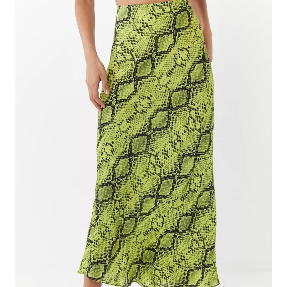 Urban Outfitters UO Snake Print Maxi Slip Skirt